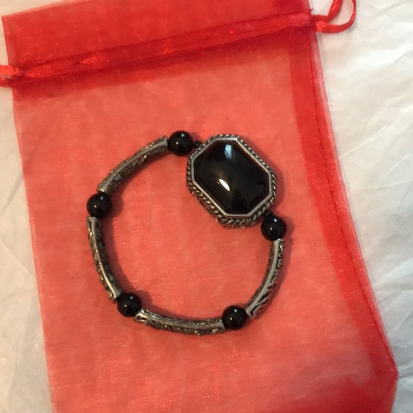 Black & Silver tone stretch bracelet - Picture 7 of 7